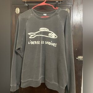 Clare V “free the sardines” sweatshirt size L, excellent condition